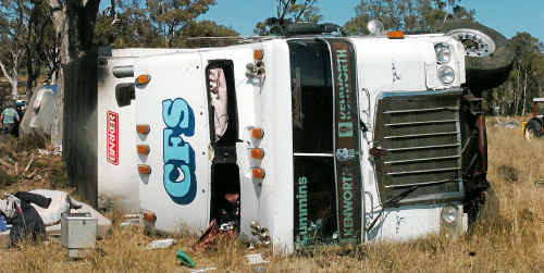 Seibel, 41, scrambled free from the wreck. Seibel, 41, scrambled free from the wreck.